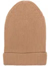 Fabiana Filippi Ribbed-knit Beanie In Brown