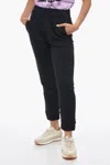 Fabiana Filippi Brushed Cotton Sweatpants With Rhinestoned Detail In Black
