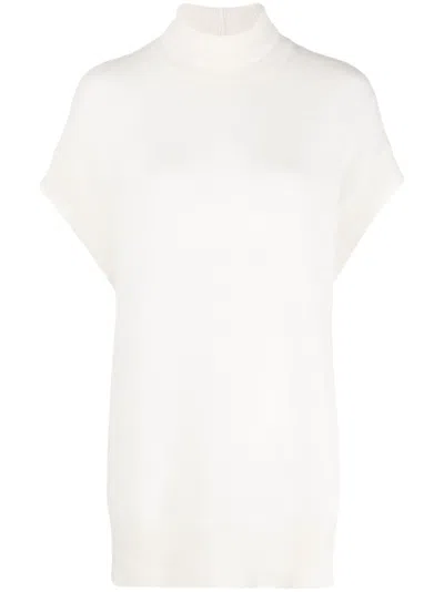 Fabiana Filippi Brushed-knit Turtleneck T-shirt In White