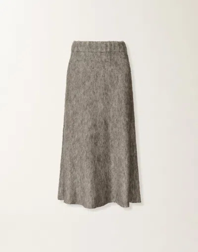 Fabiana Filippi Brushed Merino And Mohair Skirt In Gray