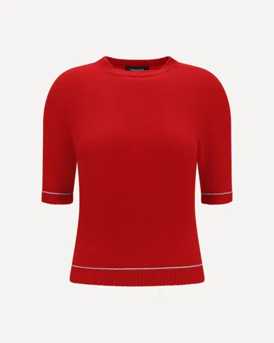 Fabiana Filippi Brushed Platinum Sweater In Red