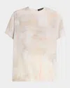 Fabiana Filippi Brushed-print Silk Crepe De Chine T-shirt In Neutral