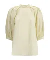 Fabiana Filippi Balloon Sleeved High-neck Blouse In Nude