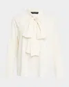 Fabiana Filippi Burnout Tie-neck Blouse In Brown