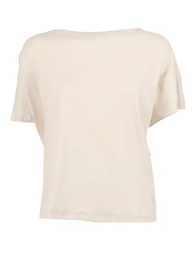 Fabiana Filippi Burro Ribbed Jersey Open Knit Top In Neutral