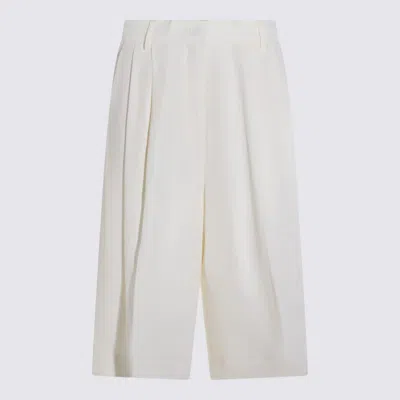 Fabiana Filippi Butter Viscose And Linen Blend Bermuda Shorts In White