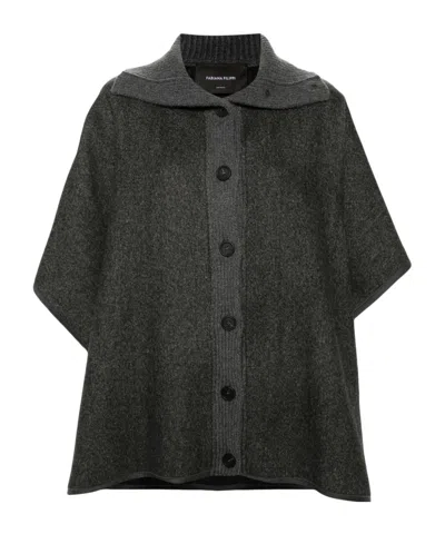 FABIANA FILIPPI FABIANA FILIPPI EMBELLISHED BUTTON-UP KNITTED CAPE