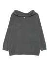 Fabiana Filippi Button-detail Hooded Knitted Top In Gray