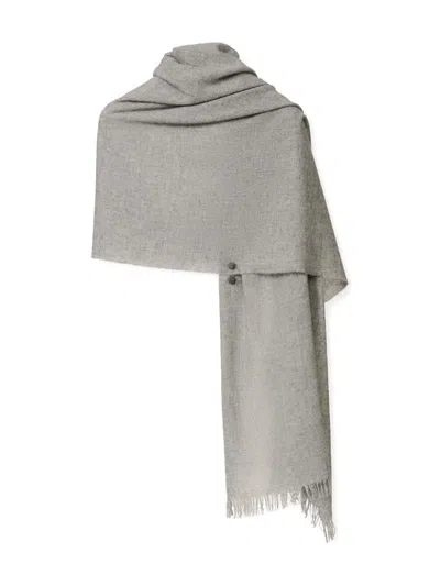 Fabiana Filippi Button-detailed Wool Scarf In Gray
