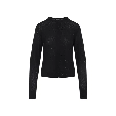 Fabiana Filippi Button-down Black Knit Sweater With Luxurious Blend