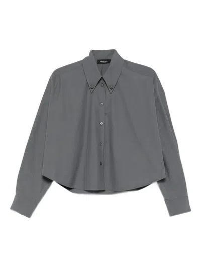 Fabiana Filippi Button-down Cropped Shirt In Gray