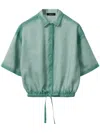 Fabiana Filippi Linen Canvas Shirt With Gradient In Green