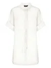 Fabiana Filippi Sheer Fabric V-neck Buttons Top In White