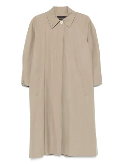 Fabiana Filippi Button-fastening Raglan-sleeve Coat In Neutral