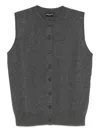 Fabiana Filippi Button-fastening Sleeveless Cardigan In Gray