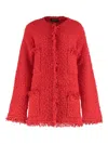 Fabiana Filippi Long Jacket With Boucle Effect In Red
