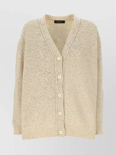 FABIANA FILIPPI BUTTON FRONT V-NECK SWEATER