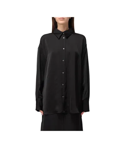 FABIANA FILIPPI FABIANA FILIPPI DROP-SHOULDER SATIN ELONGATED SHIRT