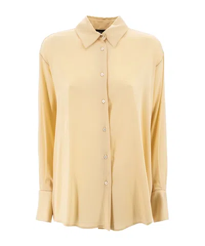 Fabiana Filippi Button-up Crepe Shirt In Yellow