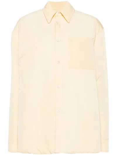 Fabiana Filippi Button-up Crinkled Jacket In Yellow