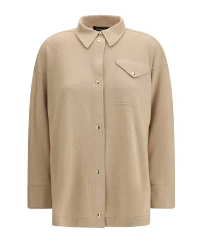 Fabiana Filippi Knitwear Shirt Long Sleeves Collared Neck Pocket In Neutral