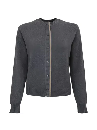 Fabiana Filippi Buttoned-front Cardigan In Gray