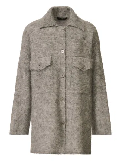 Fabiana Filippi Buttoned Collared Cardigan In Gray