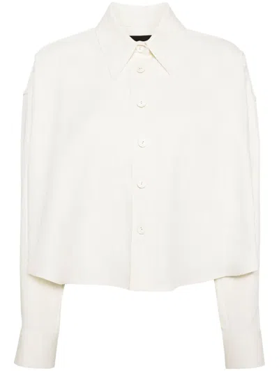 Fabiana Filippi Printed Slub Linen Shirt In White