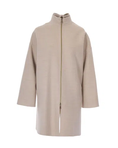 Fabiana Filippi Double-faced Wool-cashmere Peacoat In Neutral