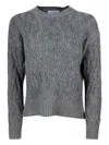 Fabiana Filippi Cable-knit Wool Sweater In Gray