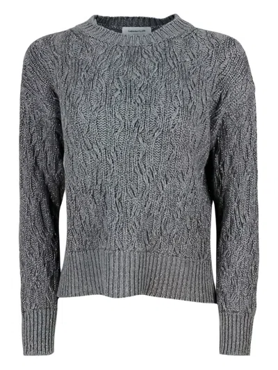 Fabiana Filippi Cable-knit Wool Sweater In Gray