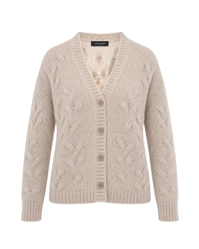 Fabiana Filippi Cable-knit Button Front Cardigan In Neutral