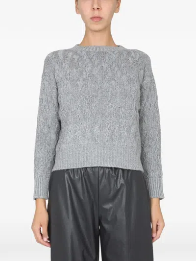 Fabiana Filippi Textured Braided Knit Sweater In Gray