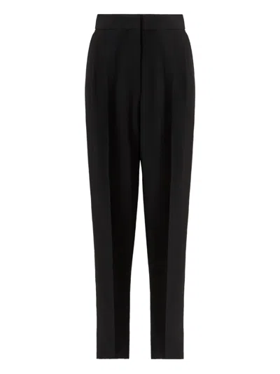 Fabiana Filippi Cady Pleated High-waisted Trousers In Black