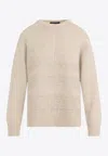 Fabiana Filippi Textured Knit Camel Sweater With Ribbed Edges