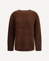 Fabiana Filippi Sweater With Round Neck In Mixed Wool In Brown
