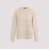 Fabiana Filippi Textured Knit Camel Sweater With Ribbed Edges In White