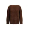 Fabiana Filippi Sweater With Round Neck In Mixed Wool In Brown