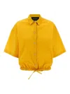 Fabiana Filippi Rhinestone-piped Cotton Blend Shirt With Drawstring Hem