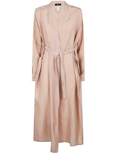 Fabiana Filippi Campagna Belted Long Coat In Pink