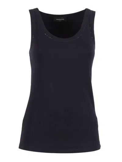 Fabiana Filippi Canotta Vogatore In Jersey Costina Con Filo Diamante C In Blue