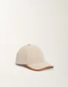 Fabiana Filippi Canvas And Leather Baseball Cap In Brown