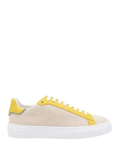 Fabiana Filippi Canvas And Leather Sneakers In Neutrals