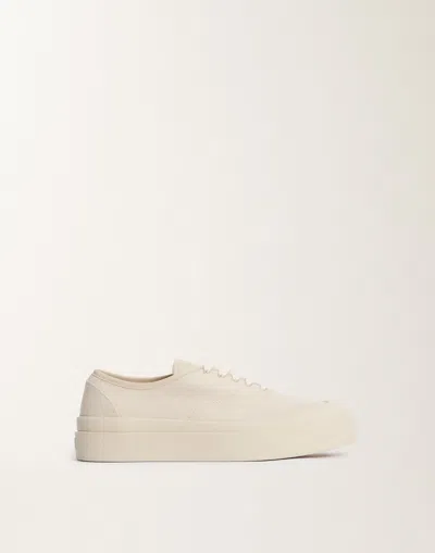 FABIANA FILIPPI CANVAS AND NAPPA LEATHER SNEAKERS