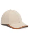 Fabiana Filippi Canvas And Leather Baseball Cap In Neutrals