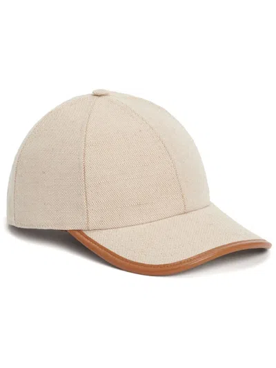Fabiana Filippi Canvas And Leather Baseball Cap In Brown