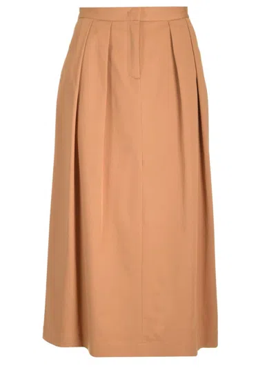 Fabiana Filippi Pleat-detailing Maxi Skirt In Brown