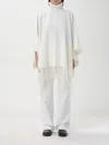 Fabiana Filippi Fringed High-neck Poncho In Ivory
