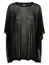 Fabiana Filippi Black Viscose Blend Cape In Nero