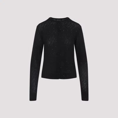 Fabiana Filippi Button-down Black Knit Sweater With Luxurious Blend
